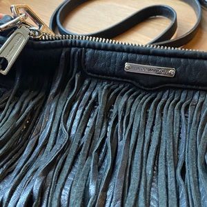 Rebecca Minkoff Black Fringe Cross over bag
